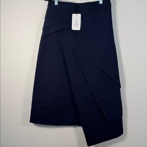 Raoul Navy Lark Panelled Pencil Skirt Size 6 New
